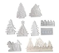 8Pieces Christmas Theme Silicone Candlestick for Epoxy Resin Tealight Holder Holder Decoration Office Embellishments