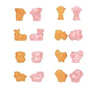 8Pieces Cookie Molds Biscuit Cutter Farm Animal Shape Cookie Molds Baking Tool PP Texture for Familys Gatherings