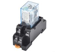 8Pin Electromagnetic Coil Relay for DIN Rail with Socket Base and Multi Voltage Options DC/AC (A)