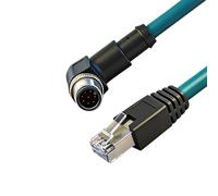 8Pin Male Right Angled to RJ45 Ethernet Cable Gigabit Shielded Waterproof Networking Cable for Industrial Camera Ethernet
