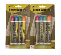 8pk Bingo Dabbers, Assorted Colour Pack, Fast-Drying Ink, Easy-Grip Pen Design, Mess-Free Markers, Smooth Application, Ideal for Games, Arts & Crafts, School Activities (8 Pack Bingo DABBERS)