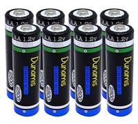 8pk Dunamis 1.2v AA 2500mAh NiMH Rechargeable Batteries - HIGH POWER Suitable for Digital Cameras, Bluetooth Headsets, XBOX Controllers & High Drain Devices etc …