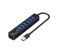 8Port USB Adapter with Card Reader Slots Fast Speed Data Transfer for Laptops and PC USB Extension Adapter