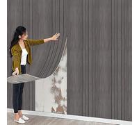 8Roll Dark Grey Peel and Stick Wall Panels 3D Self Adhesive Wall Panels Wood Effect Wallpaper for Kitchen Bathroom Living Room Bedroom, 3mm Thick Sound Insulation, Three-Dimensional Lines, 300x40CM