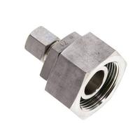 8S & 25S Stainless Steel Straight Compression Fitting with Swivel 250 bar FKM O-ring Sealing Cone ISO 8434-1