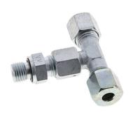 8S & M14x1.5 Zink plated Steel T-Shape Tee Cutting Fitting with Male Threads 630 bar Adjustable ISO 8434-1