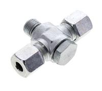 8S & M14x1.5 Zink plated Steel Tee Swivel Joint Cutting Fitting with Male Threads 400 bar NBR ISO 8434-1
