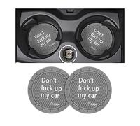 8sanlione 2 Pack Car Cup Holder Coasters, 2.75 Inch Non-Slip PVC Insert Cup Coaster, Anti-Scratch Auto Cup Mats for Women Men, Vehicle Interior Accessories Universal for Car, SUV, Truck (D Gray/2PCS)