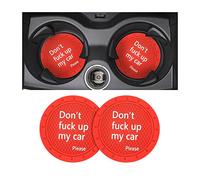 8sanlione 2 Pack Car Cup Holder Coasters, 2.75 Inch Non-Slip PVC Insert Cup Coaster, Anti-Scratch Auto Cup Mats for Women Men, Vehicle Interior Accessories Universal for Car, SUV, Truck (D Red/2PCS)