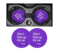 8sanlione 2 Pack Car Cup Holder Coasters, 2.75 Inch Non-Slip PVC Insert Cup Coaster, Anti-Scratch Auto Cup Mats for Women Men, Vehicle Interior Accessories for Car, SUV, Truck (D Deep Purple/2PCS)