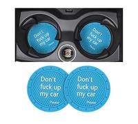 8sanlione 2 Pack Car Cup Holder Coasters, 2.75 Inch Non-Slip PVC Insert Cup Coaster, Anti-Scratch Auto Cup Mats for Women Men, Vehicle Interior Accessories Universal for Car, SUV, Truck (Light Blue)