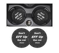 8sanlione 2 Pack Car Cup Holder Coasters, 2.75 Inch Non-Slip PVC Insert Cup Coaster, Anti-Scratch Auto Cup Mats for Women Men, Vehicle Interior Accessories Universal for Car, SUV, Truck (A Black/2PCS)