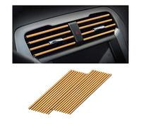 8sanlione 20PCS Car Air Conditioner Decoration Strip, Auto Air Vent Outlet Chrome DIY Trim Strips, Waterproof Moulding Bendable Protection Strip Line, Car Decor Accessories for Most Cars (Wood)