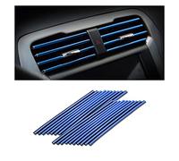 8sanlione Car Air Conditioner Decoration Strip For Vent Outlet,20 Pieces Universal Waterproof Bendable Air Vent Outlet Trim Decoration,Suitable For Most Air Vent Outlet,Car Interior Accessories (Blue)