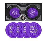 8sanlione Car Cup Coaster, 4Pcs 2.75 Inch Auto Cup Holder Insert Coasters, Anti-Slip Waterproof Embedded Drink Mat, Automotive Interior Accessories for Men and Women (D Deep Purple/4PCS)