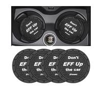 8sanlione Car Cup Coaster, 4Pcs 2.75 Inch Auto Cup Holder Insert Coasters, Non-Slip Waterproof Embedded Drink Mat, Automotive Interior Accessories for Men and Women (A Black/4PCS)