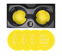 8sanlione Car Cup Coaster, 4Pcs 2.75 Inch Auto Cup Holder Insert Coasters, Non-Slip Waterproof Embedded Drink Mat, Automotive Interior Accessories for Men and Women (D Yellow/4PCS)