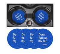 8sanlione Car Cup Coaster, 4Pcs 2.75 Inch Auto Cup Holder Insert Coasters, Non-Slip Waterproof Embedded Drink Mat, Automotive Interior Accessories for Men and Women (D Blue/4PCS)