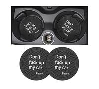 8sanlione Cup Holder Coasters, 2.75 Inch Non-Slip PVC Insert Coaster, Anti-Scratch Auto Cup Mats for Women Men, Vehicle Interior Accessories Universal for Car, SUV, Truck (D Black/2PCS), 2 Pack