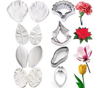 8set Sugar Flower Paste Cutter and Fondant Petals Silicone Mould Cookie Cutter Gum Paste Tools Sugarcraft Veiners Tools for Wedding,Birthday Cake Decorating