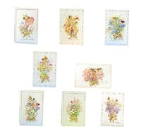 8sets Beautiful Dried Flower Cards Handmade Birthday Cards 8 Unique Designs Blank on the Inside