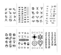 8sheets Finger Tattoo Stickers Waterproof Long-Lasting Juice Semi-Permanent Simulation Small Patterns On The Back Of Men'S And Women'S Hands Are Not Reflective