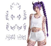 8sheets K-Pop Temporary Tattoos for Adult Purple K Pop Tattoo Stickers Waterproof Style Cosplay Props Tattoos Accessories for Whole Body