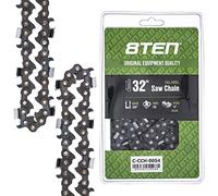 8TEN Full Chisel Chain, 32 Inch, 3/8 Pitch, 0.050 Inch Gauge, Compatible with Husqvarna 372XP, Echo CS-600P, Jonsered 670, and More