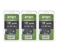 8TEN Full Chisel Chainsaw Chain 12 Inch .043 3/8 LP 45 DL For Echo PPF-225 Husqvarna 235 240E PPT-280 3 Pack