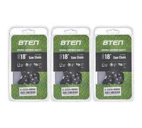 8TEN Full Chisel Chainsaw Chain 18 Inch .058 3/8 68DL for Husqvarna Rancher 372XP Jonsered 2165 Poulan 455 (3 Pack)