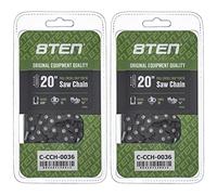 8TEN Full Chisel Skip Tooth Chainsaw Chain 20 Inch .050 3/8 72DL for Husqvarna 455 Rancher Stihl MS 270 Poulan (2 Pack)