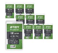 8TEN Full Chisel Skip Tooth Chainsaw Chain 36 Inch .050 3/8 114DL for Stihl MS 390 440 660 (10 Pack)