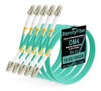 8ternityFiber OM4 Patch Cable 5m/16ft, 10GB/40GB/100GB Multimode Fibre LC to LC Duplex 50/125µm, Length Options: 0.2m-50m, OD: 2mm, LSZH-5 Pack
