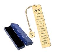 8th Anniversary Bookmarks Gift Stainless Steel Bronze Bookmark Gifts Metal Romantic Copper Anniversary Book Mark Presents with Box for Couple Husband Wife Him Her Book Lovers