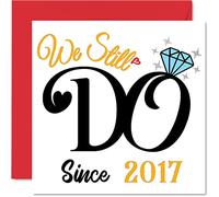 8th Anniversary Card for Husband Wife - We Still Do Since 2017 - I Love You Gifts, Happy 8th Wedding Anniversary Cards for Partner, 145mm Greeting Cards Anniversaries