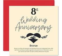 8th Anniversary Card for Wife or Husband Boyfriend Girlfriend
