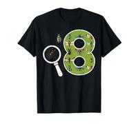 8th Birthday 8 Magnifying Glass Insects Bugs Bday Boys Girls T-Shirt