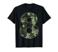 8th Birthday Army Birthday Party 8 Years Old Camo Number 8 T-Shirt