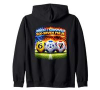 8th Birthday Boy Soccer I`m 8 Year Old Six Seven Bruh 6 7 Zip Hoodie