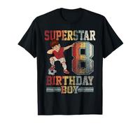 8th Birthday Boy Soccer Shirt Football Superstar 8 Years Old T-Shirt