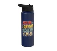 8th Birthday Bruh I Survived Six-Seven I'm 8 Years Old Boys Stainless Steel Insulated Water Bottle