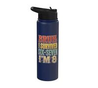 8th Birthday Bruh I Survived Six-Seven I'm 8 Years Old Boys Stainless Steel Insulated Water Bottle