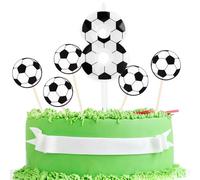 8th Birthday Candle Soccer 3D Designed Number 8 Candles with 5 Pcs Soccer Cardstock Cake Topper Decorations Happy Birthday Candle for Girls Boy Anniversary Party Supplies