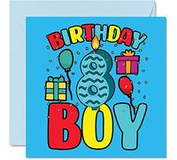8th Birthday Card Boy - Birthday Boy - Card 8 Year Old Boy, Boys Cards for Him, 145mm Greeting for Son Brother Grandson Nephew Cousin God Son