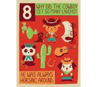 8th Birthday Card For Boys and Girls Cowboy Themed