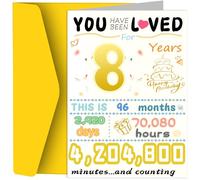 8th Birthday Card, Funny Birthday Decorations for Girl Boy, Best 8 Year Old Birthday Gifts for Daughter Son, Unique Creative Gift for Grandson Granddaughter