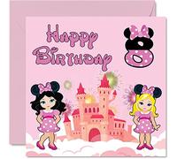 8th Birthday Card Girl - Fantasy Castle Mouse - Happy Birthday Card 8 Year Old Girl, Girls Cards for Her, 145mm Greeting for Daughter, Niece, Granddaughter, Sister, God Daughter
