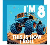 8th Birthday Cards for Boys - This is How I Roll - Happy Birthday Card for 8 Year Old Boy Godson Step Son Son Brother, 145mm Bday Greeting Cards