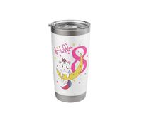 8th Birthday Cat on the Moon Stainless Steel Insulated Tumbler
