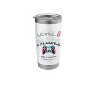 8th Birthday Gamer Level Up Design Stainless Steel Insulated Tumbler
